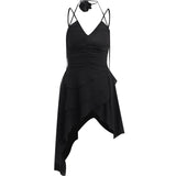 Yidouxian Pleated V-Neck Suspender Dress In Summer, The New Niche Design Feels Sweet And Cool