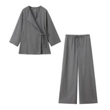 Yidouxian Spring Kimono Cross Coat 6078572 Casual Pants 5057572