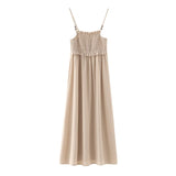 Yidouxian Spring Style Honeycomb Detail Strap Flute Skirt 4387047