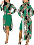 Yidouxian New Women's Wear 2024 Fashion Split Printing 2-Piece Set