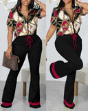 Yidouxian Independent Station New Spring / Summer 2024 Fashion Printed Zipper Jacket 2-Piece Set