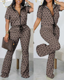 Yidouxian Independent Station New Spring / Summer 2024 Fashion Printed Zipper Jacket 2-Piece Set