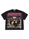 Yidouxian New Gothic Funny Street Trend Hip-Hop Printed High Street Casual Men's And Women's Short-Sleeved Round-Necked T-Shirts