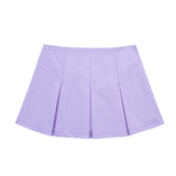 Yidouxian New Wide-Pleated Solid Color Fashionable Short Skirt 7385524