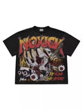 Yidouxian New Gothic Funny Street Trend Hip-Hop Printed High Street Casual Men's And Women's Short-Sleeved Round-Necked T-Shirts