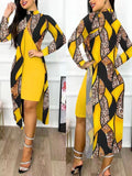 Yidouxian New Women's Wear 2024 Fashion Split Printing 2-Piece Set