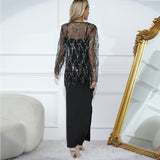 Yidouxian New Autumn Clothes, Women's Sequins, Tassel Blouse, Halter Skirt, Two-Piece Set