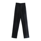 Yidouxian New Summer Style Straight Tube High Waist Shows Thin Solid Color Casual Pants 2761048