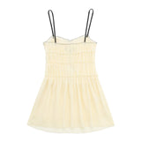 Yidouxian Spring Style Small Bow Decorated With Texture Slim Suspender Dress 7200304