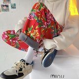 Big Flower Leisure And Velvet Foot Casual Pants Large Size Chinese Wind Peony National Characteristics And Velvet Big Flower Pants