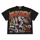 Yidouxian New Gothic Funny Street Trend Hip-Hop Printed High Street Casual Men's And Women's Short-Sleeved Round-Necked T-Shirts