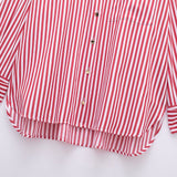 Yidouxian Spring Style Flanged Cuff Striped Loose Shirt 2731533