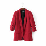 Yidouxian Spring Style Pleated Sleeve Sag Urban Leisure Candy Color Women's Suit Coat