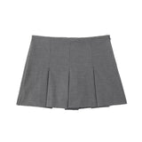 Yidouxian New Wide-Pleated Solid Color Fashionable Short Skirt 7385524