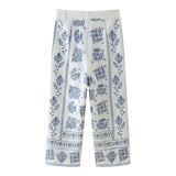 Yidouxian New Embroidery Fashion Baggy Trousers Wide-Legged Pants 2731240