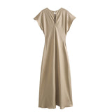 Yidouxian New Silk Satin Long Style Midi Dress 2157238 706