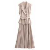 Yidouxian New Pleated Vest Dress 3897166