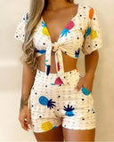 Yidouxian New Independent Station Fashion Style Sexy Fashion Printing 2-Piece Set