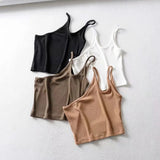 Yidouxian New Irregular Oblique Collar One-Shoulder Double Halter Top E Slim Lady Sling Vest