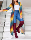 Yidouxian Autumn And Winter Women's Wear New Long-Sleeved Printing Long-Style Leisure Long-Style Coat