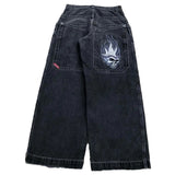 Yidouxian JNCO Printed Baggy Jeans For Men's 2K Casual Wide-Legged Jeans