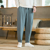 Style Men's Pants 2024 New Summer Linen Pants Loose Trend Cotton Linen Small Feet Harun Casual Pants