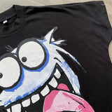 Yidouxian Men's T-Shirts Blutosatire Billdog Oversized T-Shirts Personalized Print High-Collar Sports Couples Short Sleeves