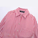 Yidouxian Spring Style Flanged Cuff Striped Loose Shirt 2731533