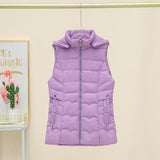 2024 Autumn Winter Down Cotton Vest Short Korean Version Slim Slim Vest Vest Outside The Vest