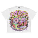 Yidouxian New Gothic Funny Street Trend Hip-Hop Printed High Street Casual Men's And Women's Short-Sleeved Round-Necked T-Shirts