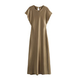 Yidouxian New Silk Satin Long Style Midi Dress 2157238 706