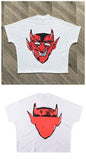 Yidouxian Men's T-Shirts Blutosatire Billdog Oversized T-Shirts Personalized Print High-Collar Sports Couples Short Sleeves