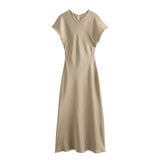 Yidouxian New Silk Satin Long Style Midi Dress 2157238 706