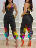 Yidouxian New Independent Station Fashion Strap Popular Style Positioning Printed Jumpsuit Stock