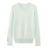 Yidouxian Autumn Women Solid Round Neck Long Sleeve Basic Knit Sweater Casual Pullover Tops