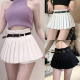 Yidouxian half skirt Slimming Sexy Women's half skirt Anti glare With safety pants With a belt Summer Pleated skirt