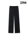 Yidouxian ZRN-Women's Flowy Straight Pants With Pockets, High Elastic Waist, Drawstring, Female Trousers, Fashion