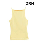 Yidouxian ZRN-Women's Halter Tank Tops, Sleeveless Vest, Thin Straps, Female Camis, Solid Color, Fashion