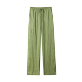 Yidouxian ZRN-Women's Flowy Straight Pants With Pockets, High Elastic Waist, Drawstring, Female Trousers, Fashion