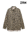 Yidouxian Sleeve Leopard Shirts for Women, Button-up Blouses, Animal Print, Chic Tops, Female Fashion