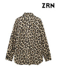 Yidouxian Sleeve Leopard Shirts for Women, Button-up Blouses, Animal Print, Chic Tops, Female Fashion