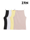 Yidouxian ZRN-Women's Halter Tank Tops, Sleeveless Vest, Thin Straps, Female Camis, Solid Color, Fashion