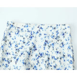 Yidouxian New 2024 Women Floral Print Satin Long Skirt Vintage High Elastic Waist A-line Spring Summer falda larga