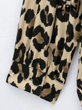 Yidouxian Sleeve Leopard Shirts for Women, Button-up Blouses, Animal Print, Chic Tops, Female Fashion