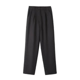 Yidouxian Women Fashion Side Pockets Office Wear Pants Vintage High Waist Zipper Fly Female Trousers Mujer