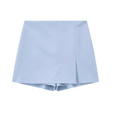 Yidouxian ZRN-Women's Front Slit Shorts Skirts With Side Zipper, High Waist, Female Skort,Fashion