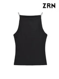 Yidouxian ZRN-Women's Halter Tank Tops, Sleeveless Vest, Thin Straps, Female Camis, Solid Color, Fashion