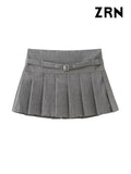 Yidouxian Shorts Skirts for Women, With Belt,Side Zipper, Mid Waist, Female Skort,Fashion