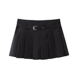 Yidouxian Shorts Skirts for Women, With Belt,Side Zipper, Mid Waist, Female Skort,Fashion