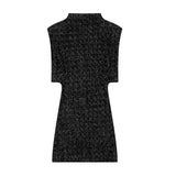 Yidouxian ZRN-Women's Shiny Sequin Mini Dress With Shoulder Pads, Sleeveless, Back Zipper, Female Dresses, Sexy Fashion